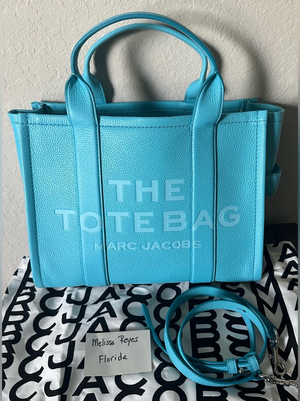Marc Jacobs Pebbled Leather Tote in Turquoise